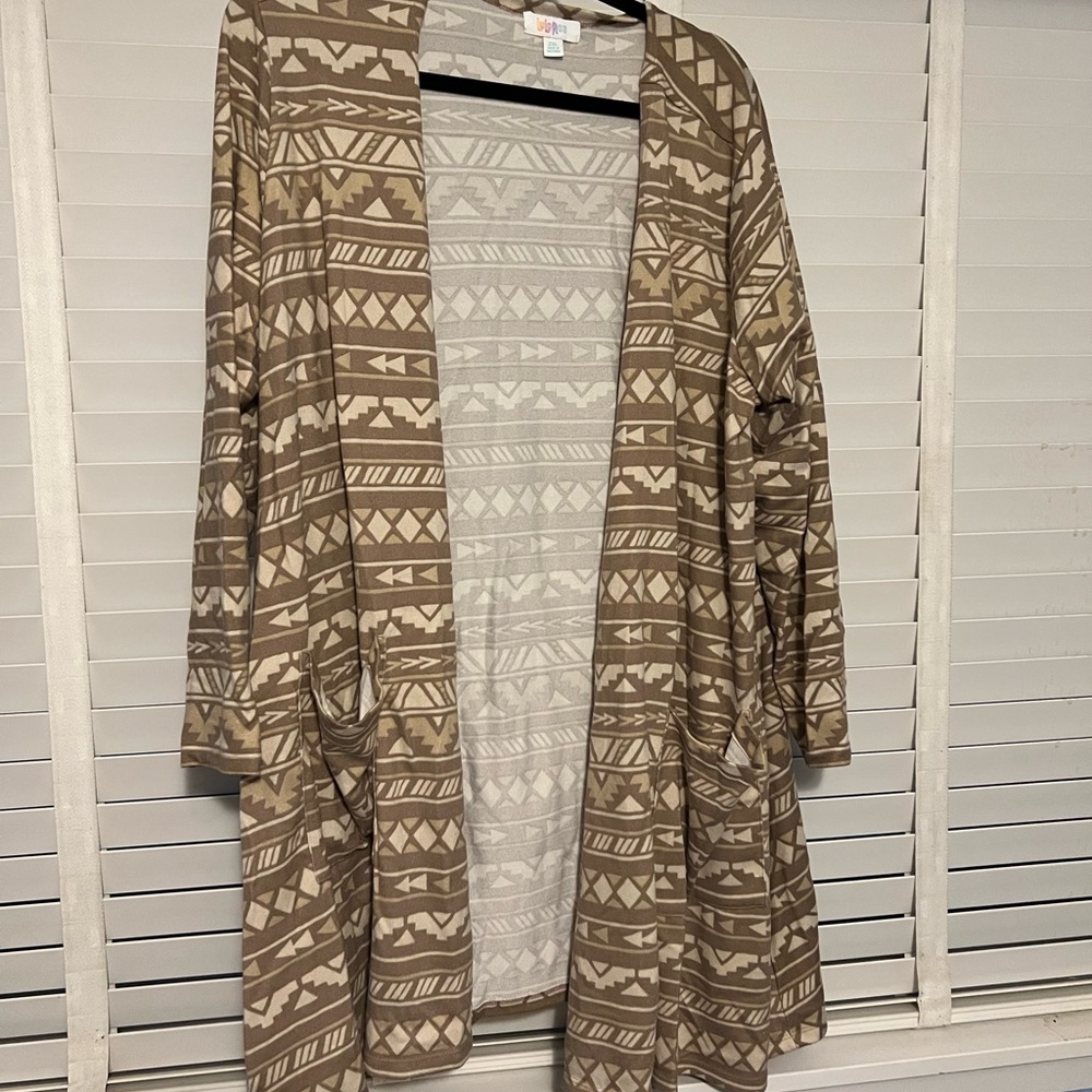 Lularoe Patterned Tan Cardigan